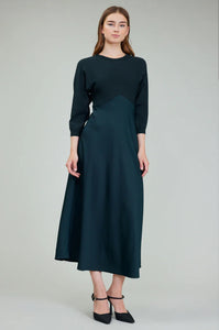 Vienna Forest Green Knit Midi Dress