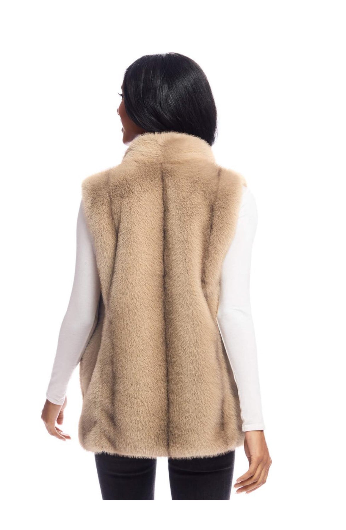 Vintage Mink Faux Fur Hook Vest