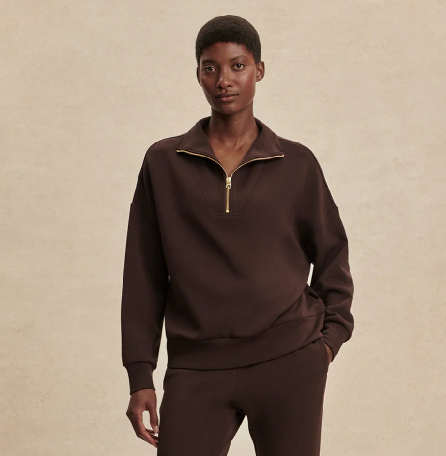 Hawley Half-Zip Sweat - Coffee Bean