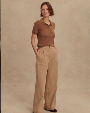 Toni Fine Knit Polo - Deep Sand