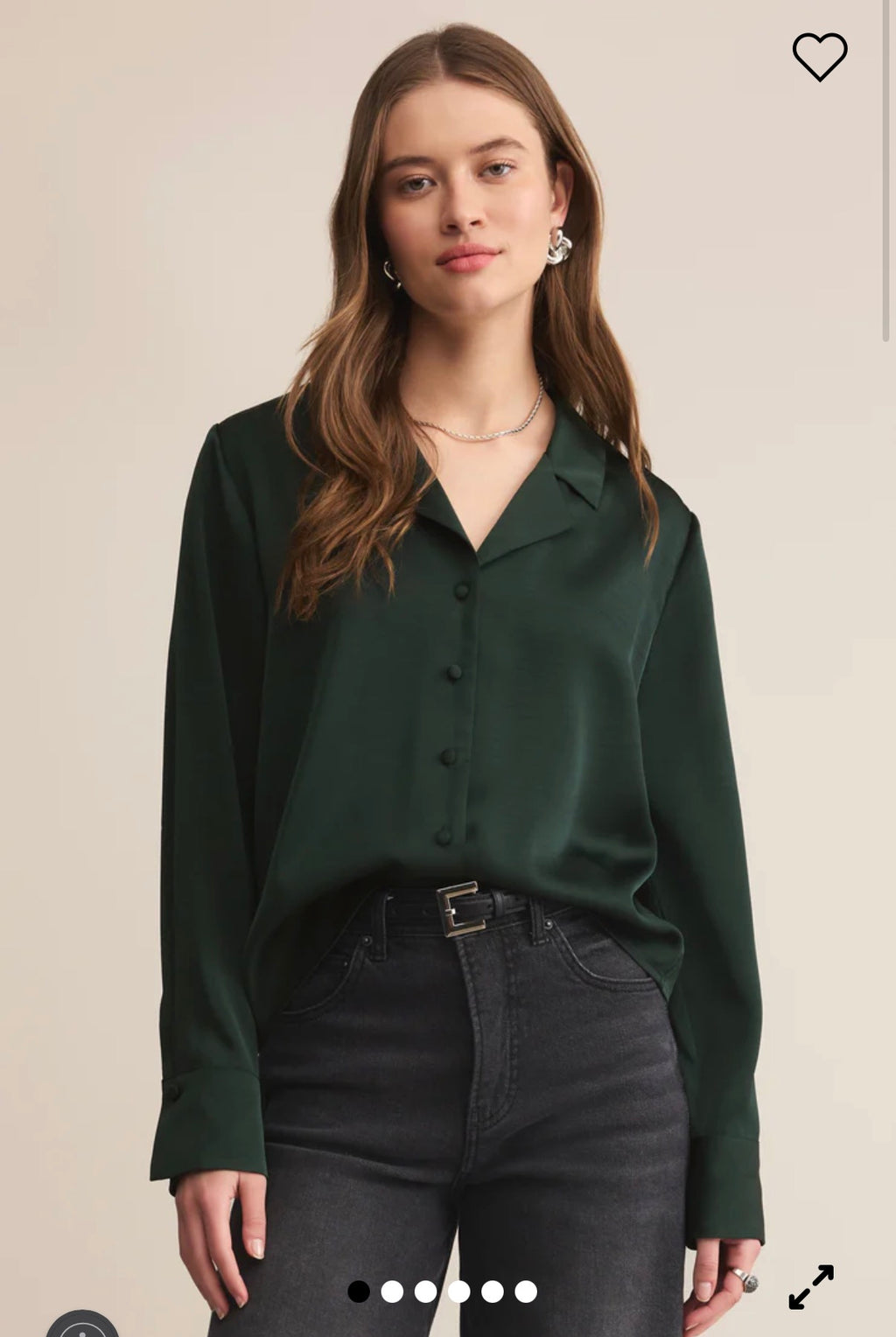 Ana Satin Top - Garland Green
