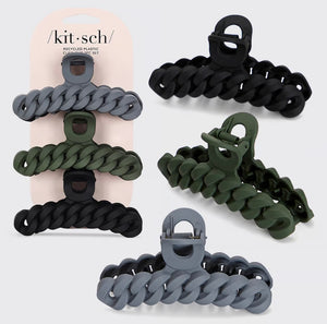 Chain Claw Clip 3pc Set - Black Moss