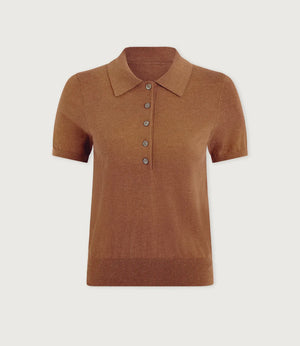 Toni Fine Knit Polo - Deep Sand