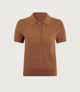 Toni Fine Knit Polo - Deep Sand
