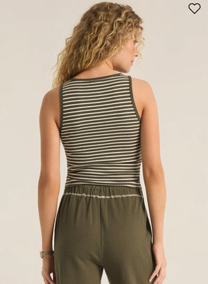 Essy Stripe Tank - Grape Leaf