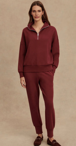 Hawley Half-Zip Sweat - New Maroon