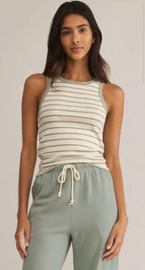 Hadley Striped Tank - Sage Green