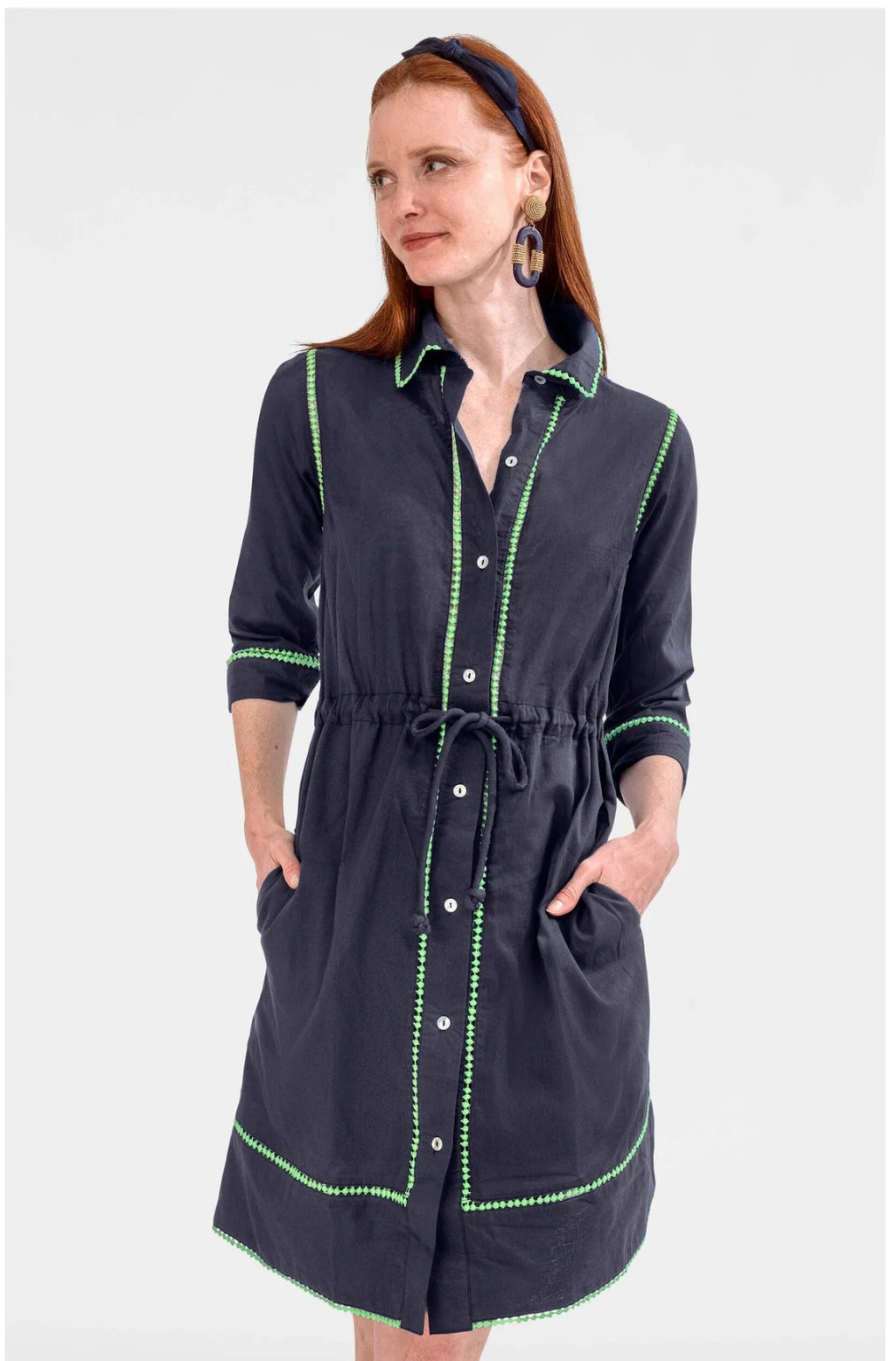 Glance My Way Navy Dress
