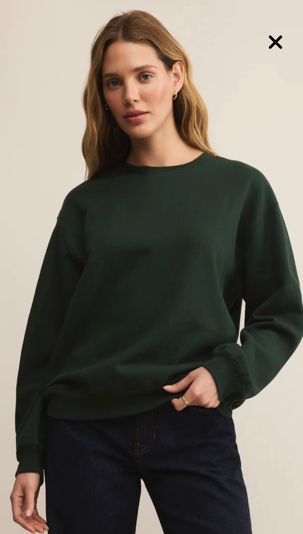 Boyfriend Sweatshirt - Garland Green