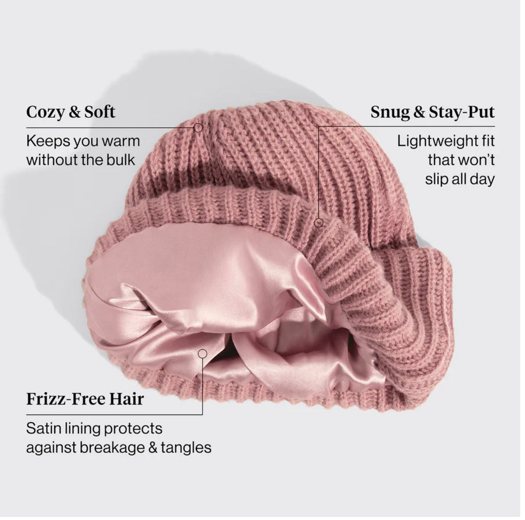 Glazey™ Satin-Lined Beanie in Blush