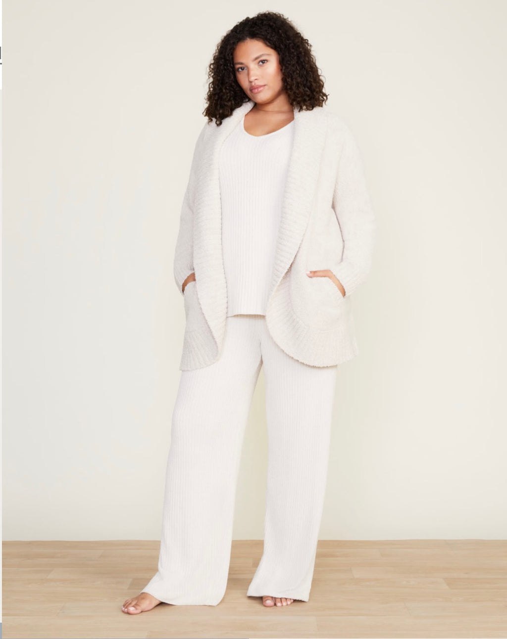 CozyChic® Chenille Shawl Cardigan - Stone