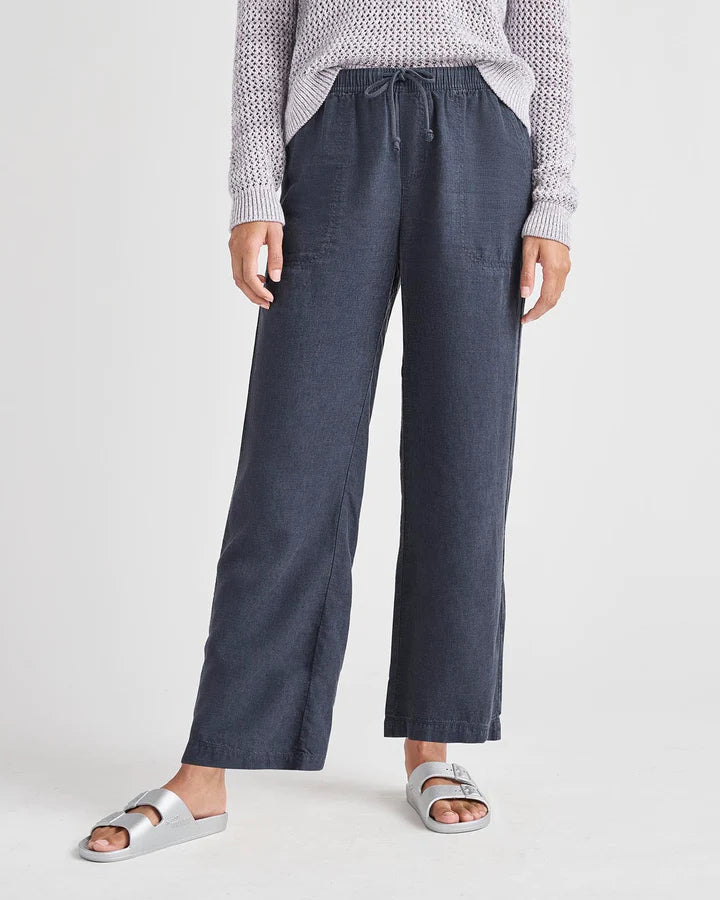 Angie Crop Wide Leg Pant - Navy