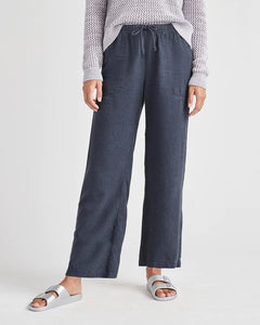 Angie Crop Wide Leg Pant - Navy