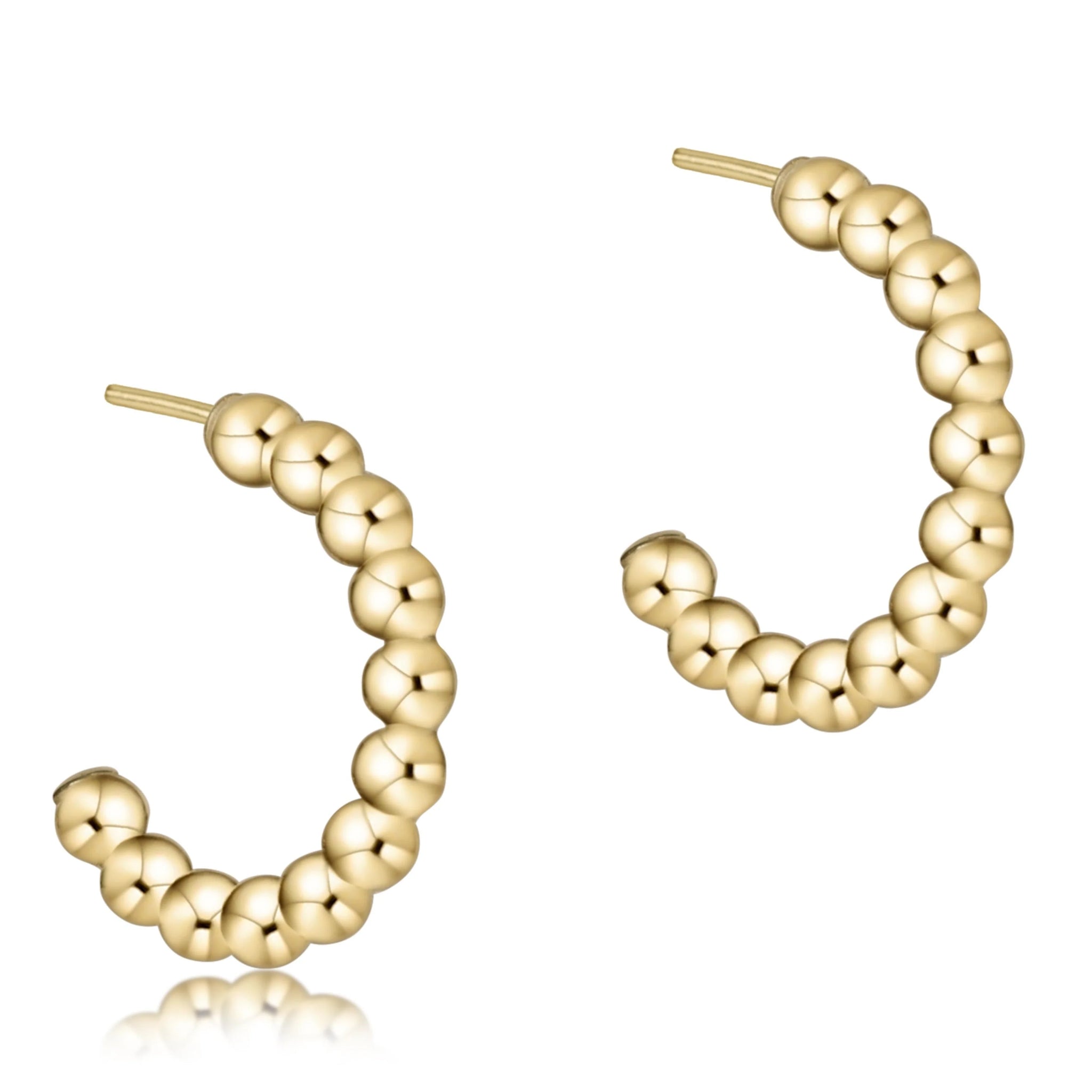 Beaded Classic Gold Post Hoop - Molly + Kate 