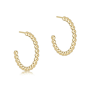 Beaded Classic Gold Post Hoop - Molly + Kate 