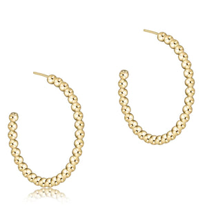 Beaded Classic Gold Post Hoop - Molly + Kate 