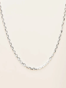 Textured Beveled Chain Necklace