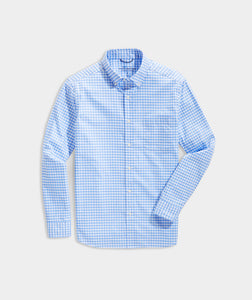Newport Blue On-The-Go brrr Gingham Shirt