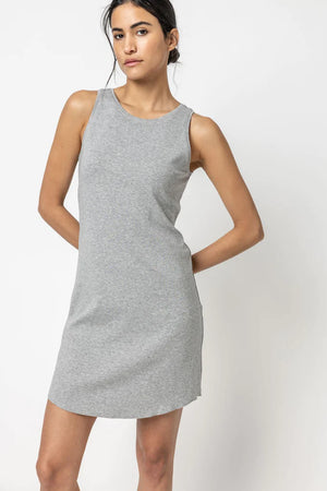 High Neck Dress- Heather Grey