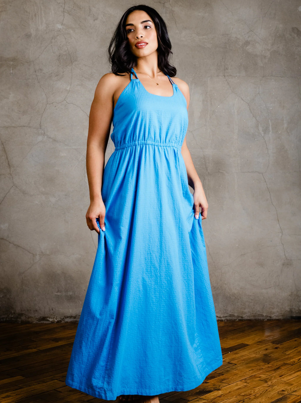Jazmyn Strappy Maxi Dress - Santorini Blue