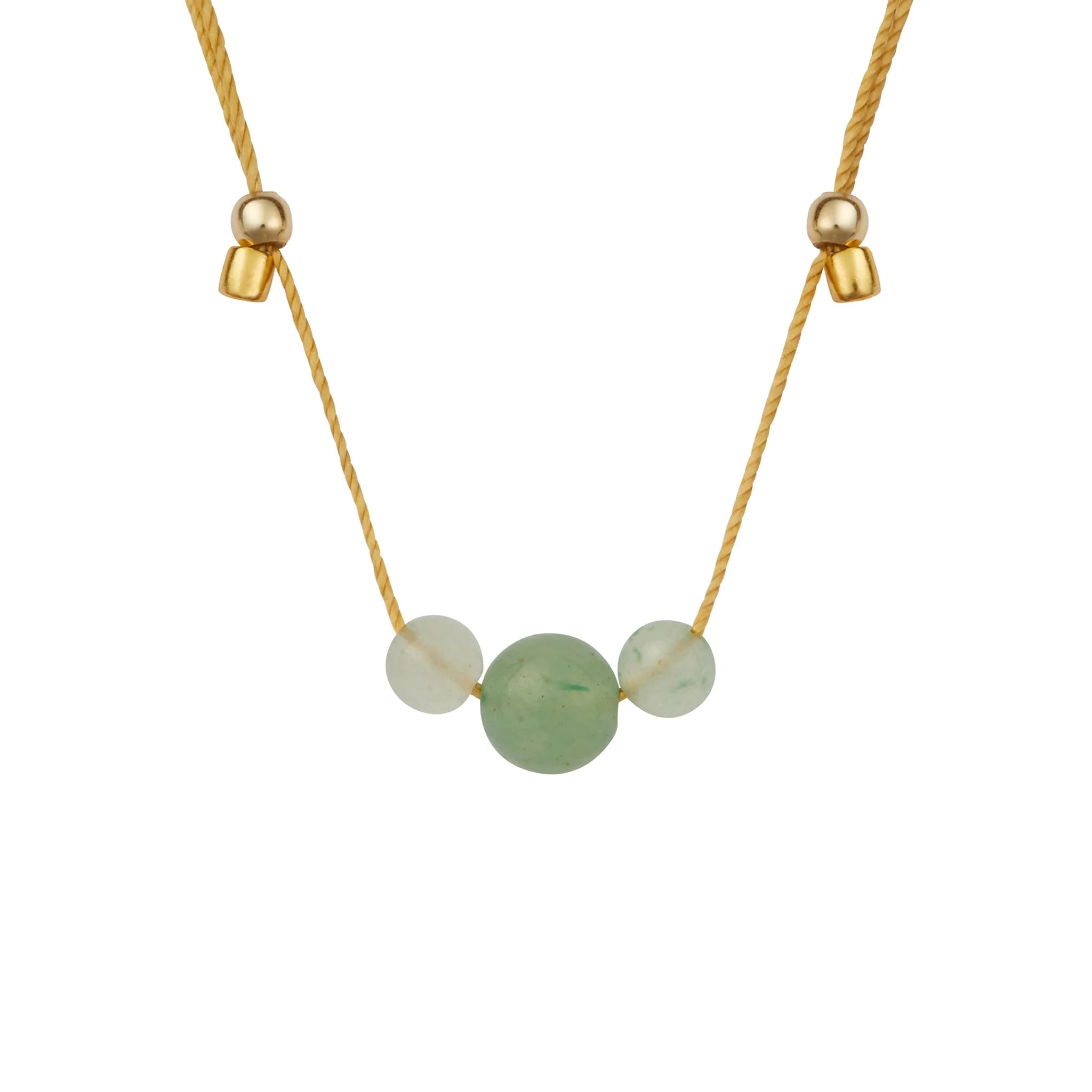 Gold Silk Gemstone Slider Necklace