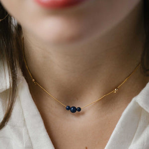 Gold Silk Gemstone Slider Necklace
