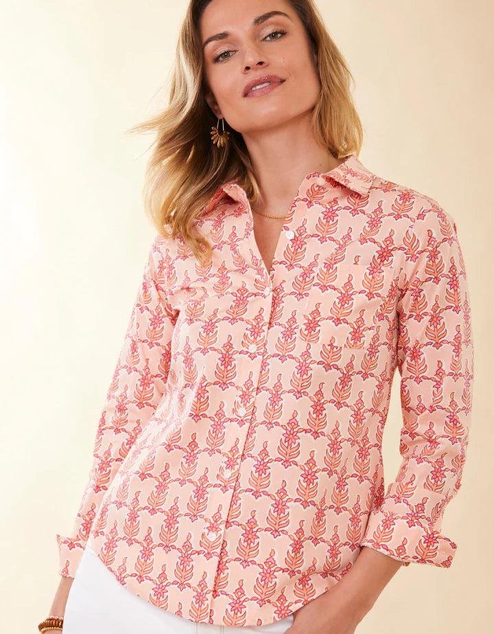 Louane Poplin Shirt - Callawassie Blooms Pink