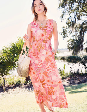 Lenea Maxi Dress - Callawassie Flowers Pink