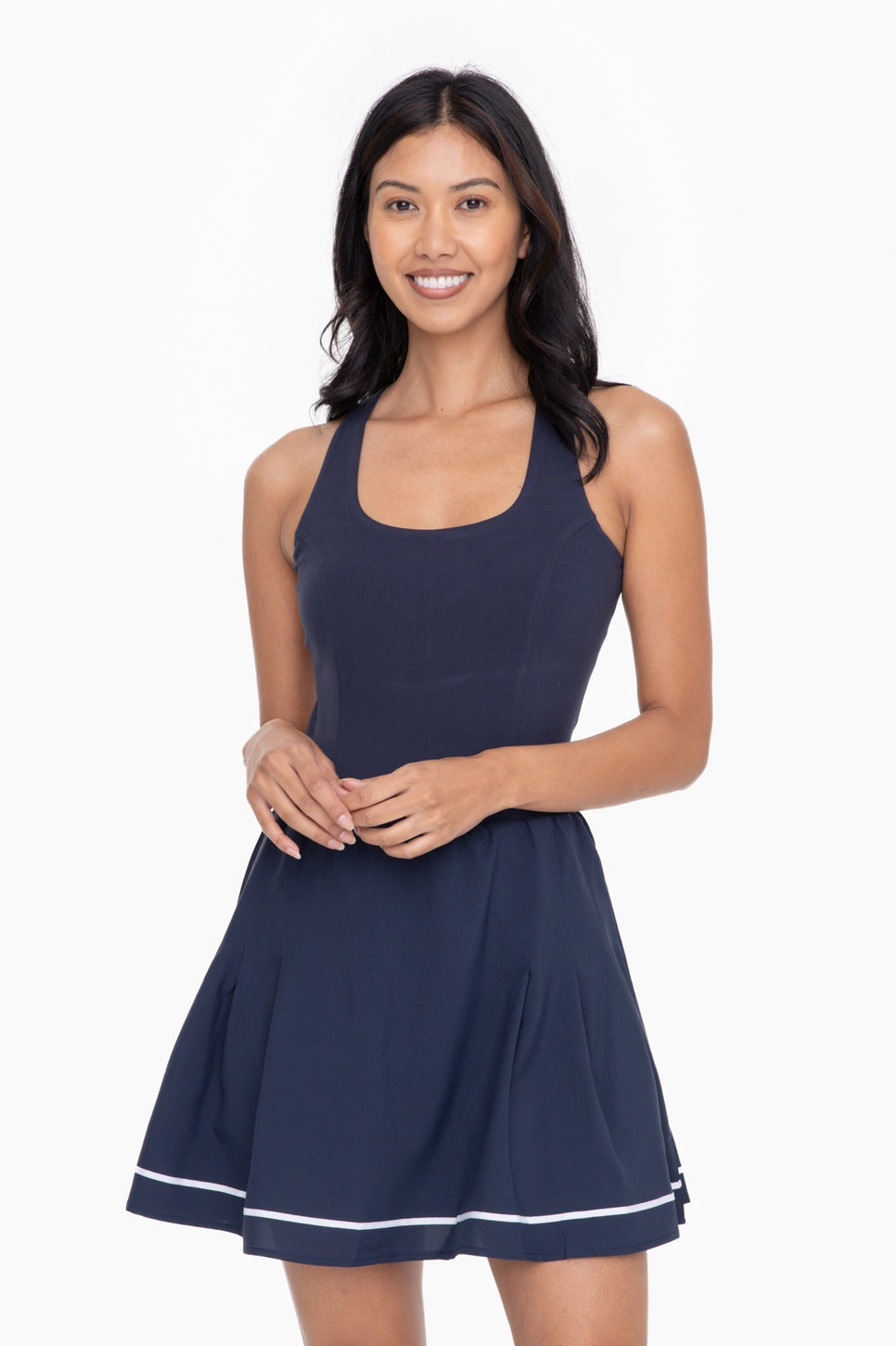 Criss Cross Back Athletic Dress - Navy