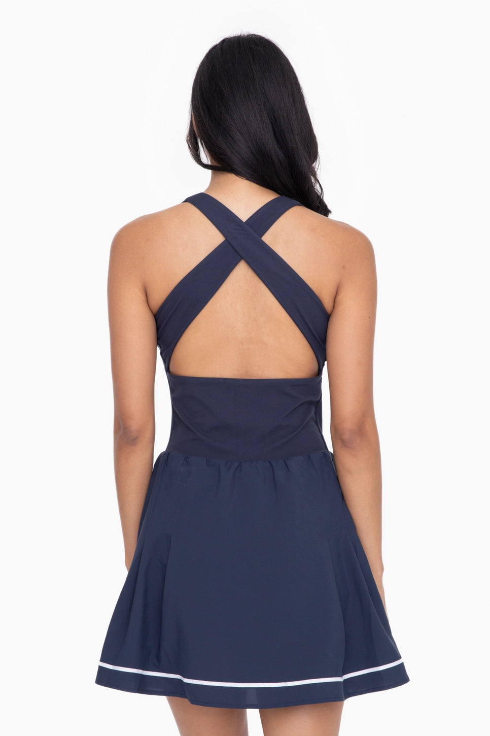 Criss Cross Back Athletic Dress - Navy