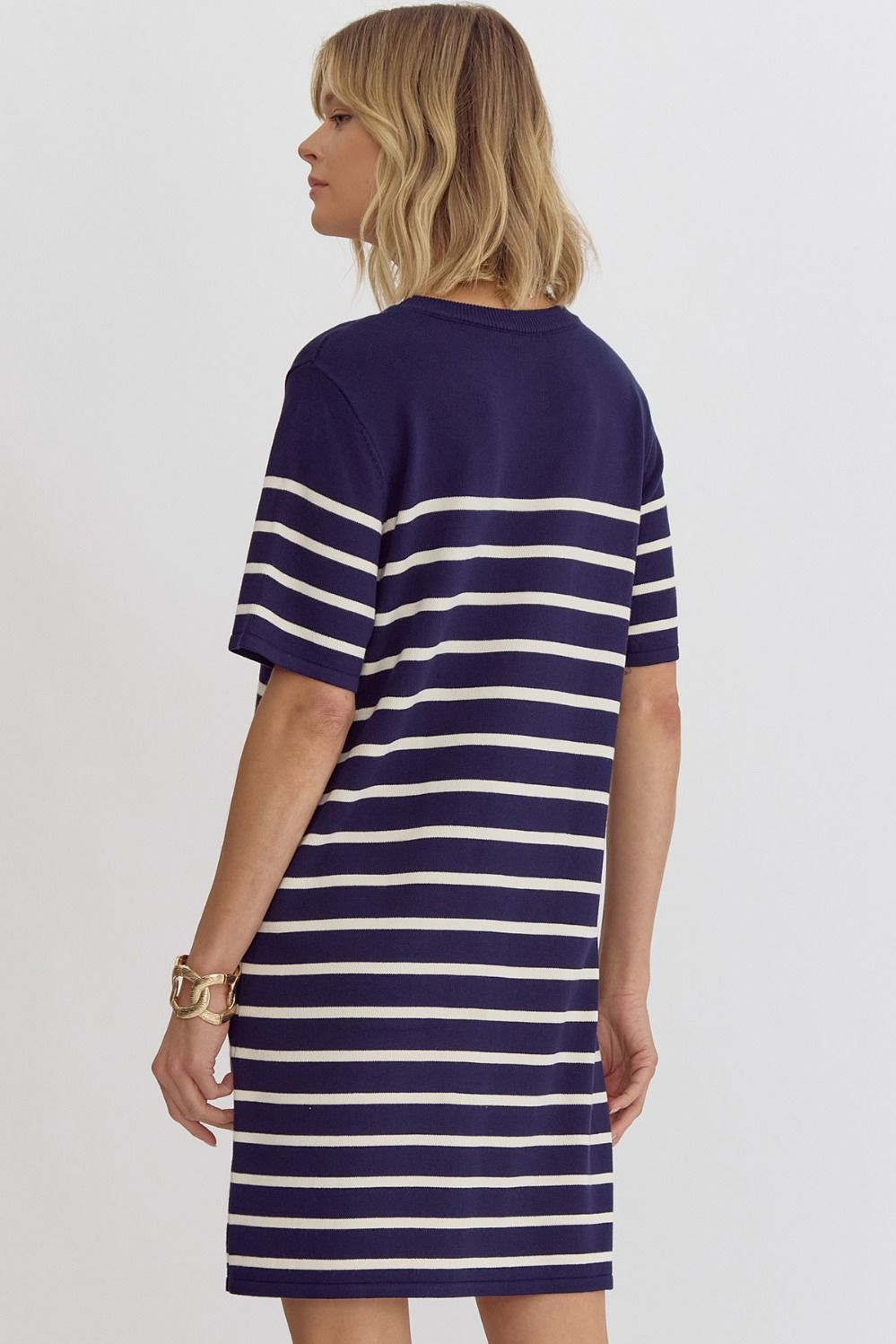 Stripe Front Pocket Mini Dress