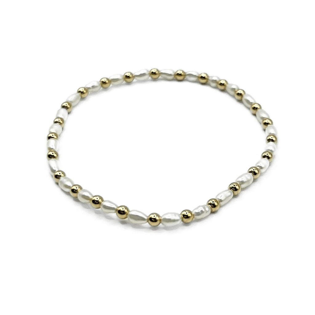 3mm Montauk Pearl Bracelet with Gold Filled Beads