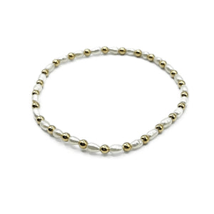 3mm Montauk Pearl Bracelet with Gold Filled Beads