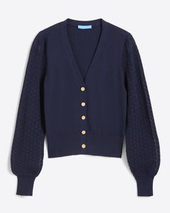 Button Front Cardigan in Navy