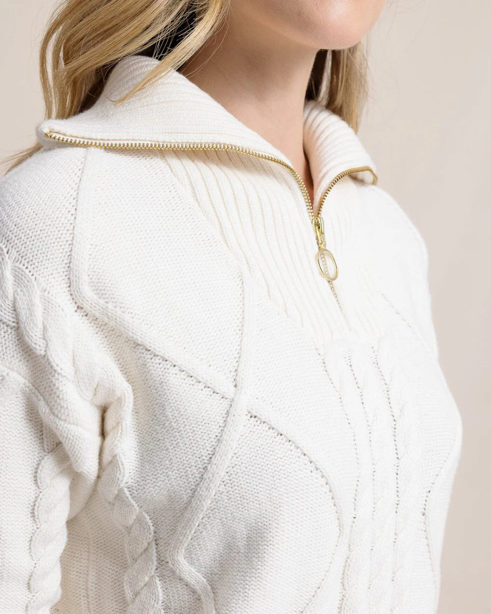 Marta Cable Knit Quarter Zip