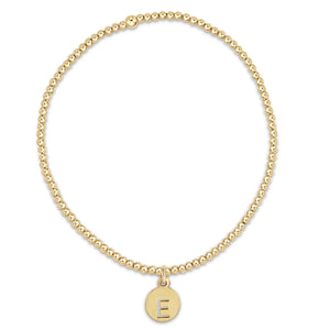 Respect Small Initial Disc Bracelet - Gold