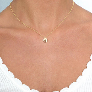 Respect Small Initial Disc Necklace - Gold