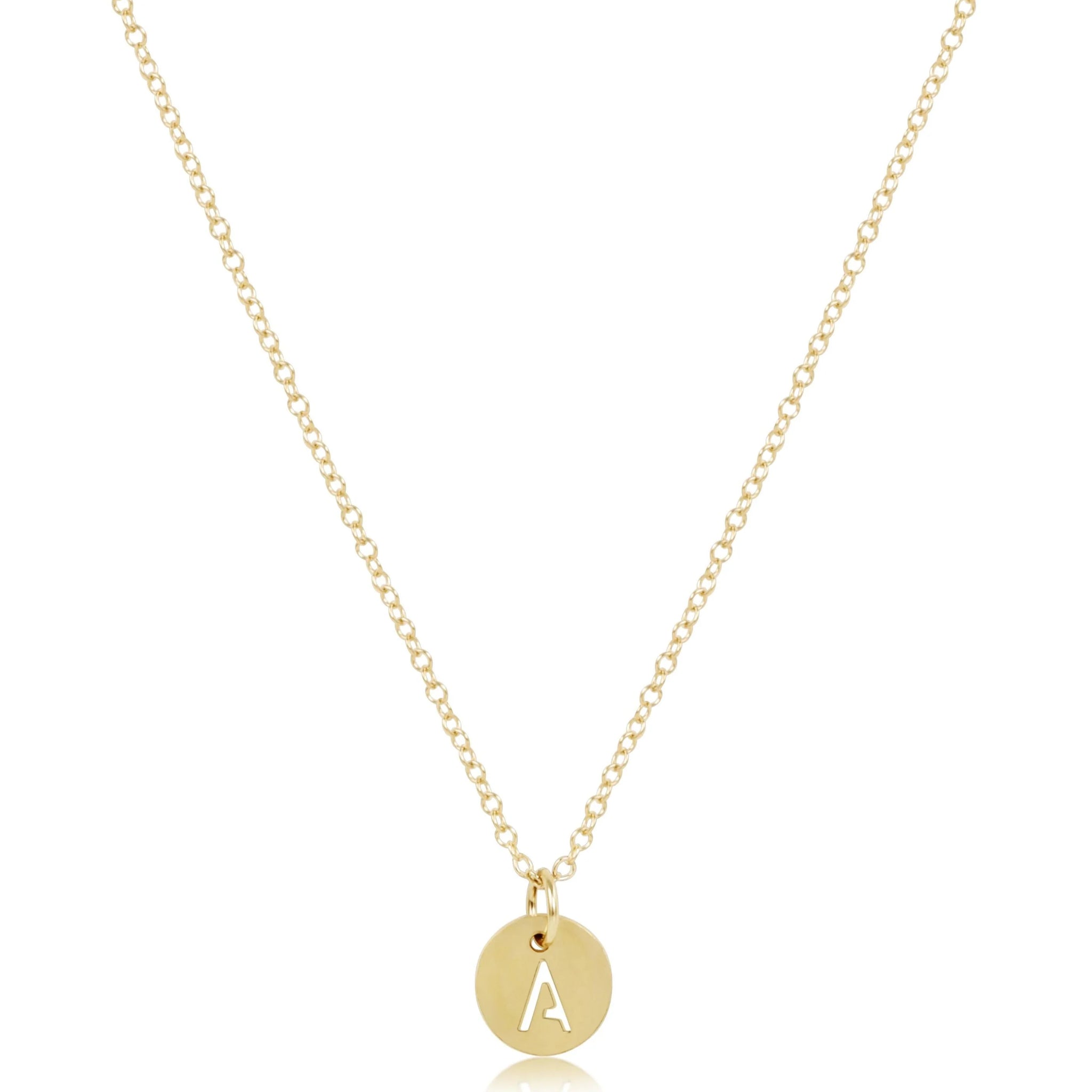 Respect Small Initial Disc Necklace - Gold