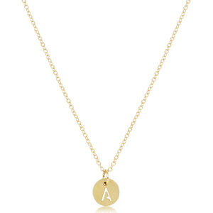 Respect Small Initial Disc Necklace - Gold