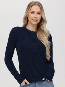 Jane Shaker Stitch Sweater - Dark Blue