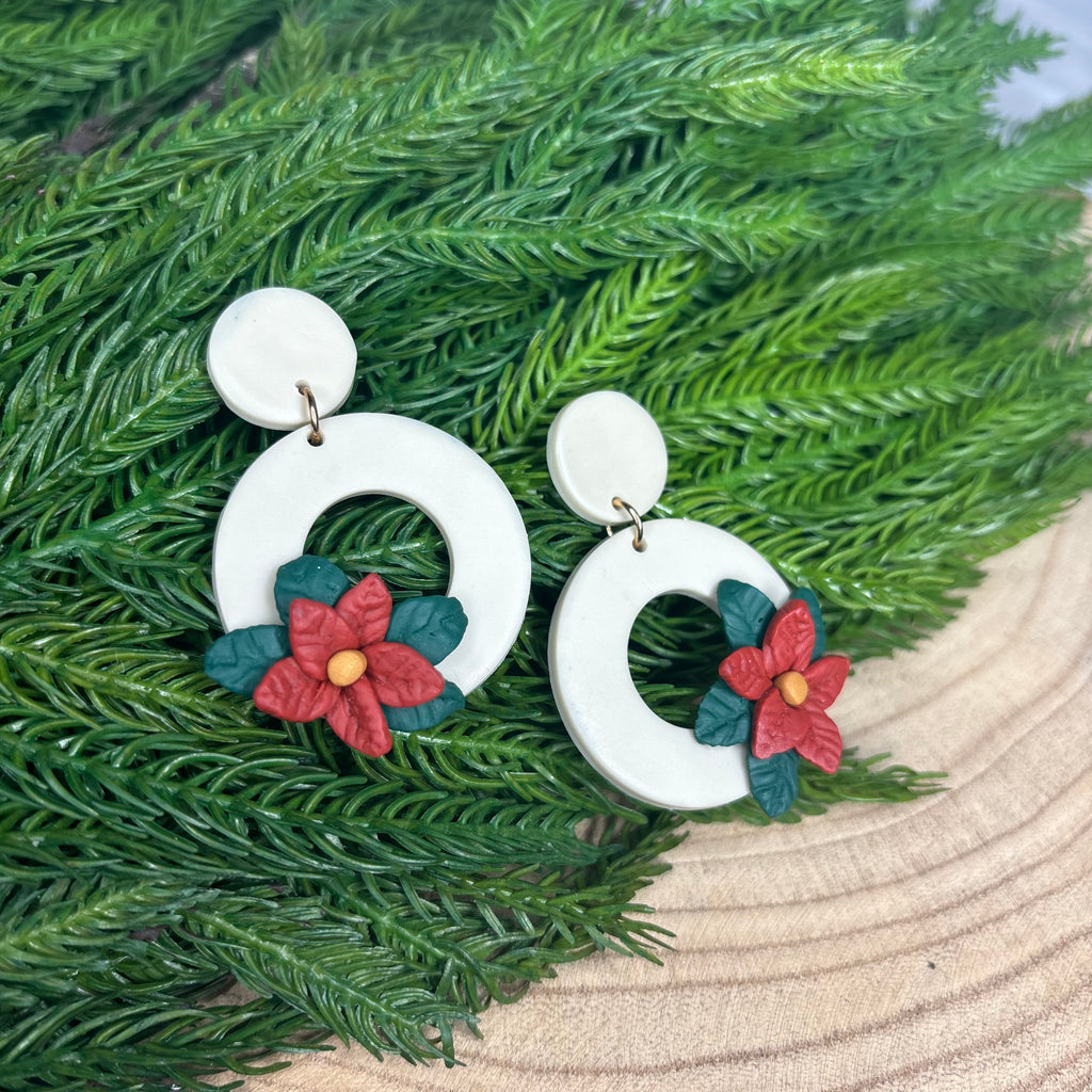 Clay Poinsettia Earring