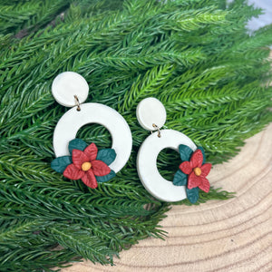 Clay Poinsettia Earring