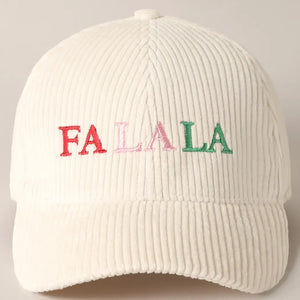 FaLaLa Embroidered Corduroy Cap