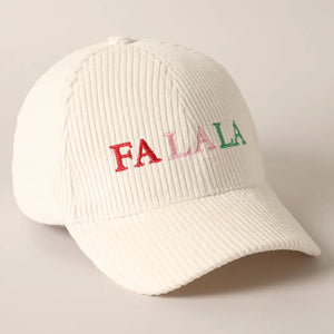 FaLaLa Embroidered Corduroy Cap