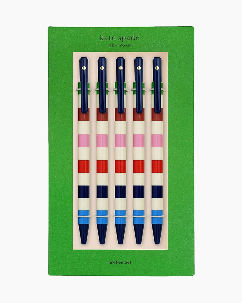 Kate Spade Adventure Stripe Click Pen Set