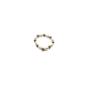 Gold Filled Rice Pearl Stretch Ring