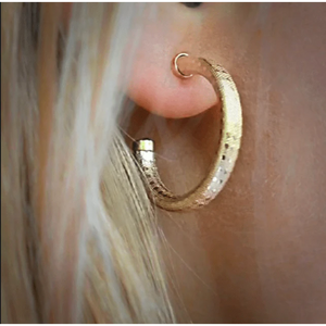 Bali Gold Filled Patterned Post Hoops