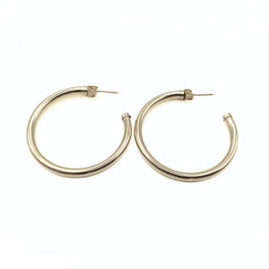 Paris Gold Filled Post Hoop Earrings