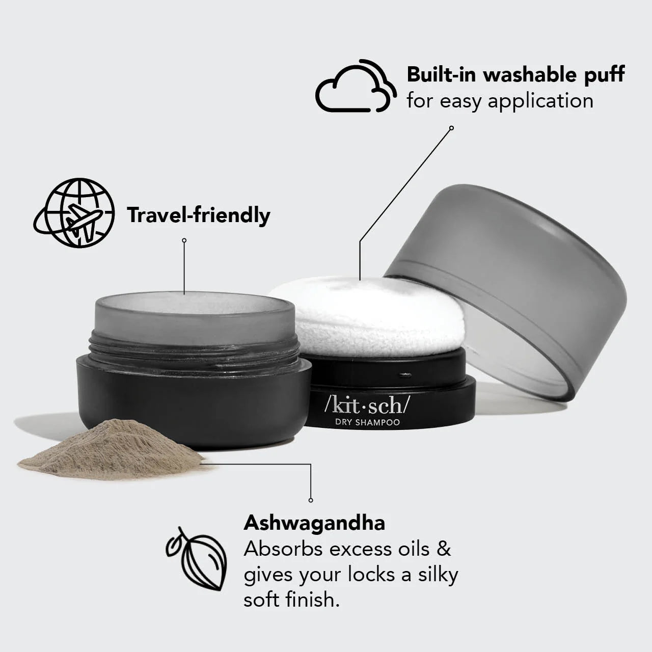 Travel Size Volumizing Rice Protein Dry Shampoo - For Dark Hair