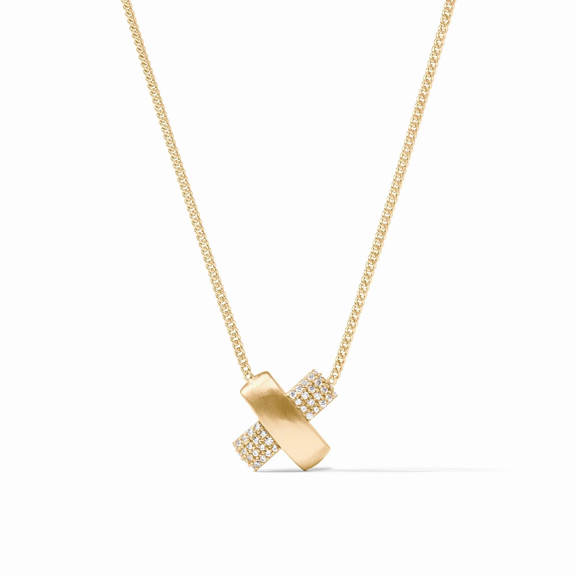 Catalina Pavé X Delicate Necklace